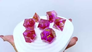 7-Piece Polyhedral DND Dice Set Silicone Mold | Upgraded with New Font & Includes Pendant Crystal D4 Mold
