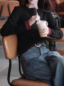 Fashionable Patchwork Long Sleeve T-Shirt Elegant Early Spring New Arrival Womens Wear Beautiful Top Quality Korean Style Commute