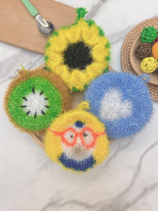 Vải Lau Bát Đĩa Hai Lớp Hình Dâu Tây Dễ Thương Sáng Tạo Cho Nhà Bếp Vải Lau Nhà Bếp Không Dính Dầu Vải Lau Nồi Hai Lớp