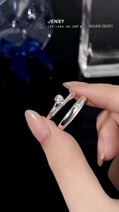 Nhẫn Đôi Bạc S925 JENSY Gắn Đá Cao Cấp "Compatibility" NDARJ9051. Nhẫn Cặp Đôi Bạc Ý Nghĩa