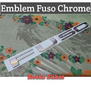 Emblem Logo Mobil Fuso canter L300 warna Chrome sudah dengan perekat / Emblem Mobil Fuso Chrome L300 Car Aksesoris