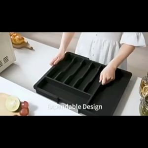 Cutlery Storage Tray Expandable Cutlery Organizer Drawer Cutlery Storage Box Tableware Storage Case with Multi Grids Spoon Fork Organizer Household Kitchen Utensil Organizer Scalable Multipurpose Drawer Tableware Organizer