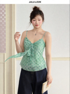JULULOOK | Trang Phục Dáng Rộng Chấm Bi Cổ V Đẹp Duyên