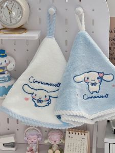 Sanrio Series Cinnamoroll Absorbent Quick-Dry Cute Cartoon Coral Fleece Hand Towel Non-Shedding Household Kitchen Towel