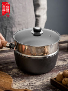 Nồi Nấu Sữa Không Phủ Lớp Chống Dính Bằng Sắt Nguyên Khối Nồi Nấu Súp Bổ Sung Dinh Dưỡng Cho Trẻ Em Nồi Nấu Súp Nhỏ Dùng Để Nấu Cháo Và Chiên