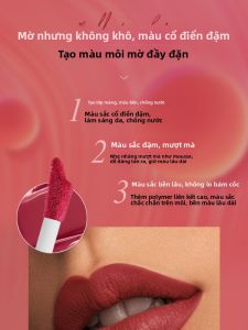 Son Môi OTWOO Velvet Matte Long-lasting Color Lip Glaze Không Dính Cốc Son Bóng Mờ Chống Thấm Nước Dưỡng Ẩm Lâu Trôi Cho Học Sinh