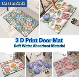 3D Three Dimensional Door Mat Diatom Mud Bath Pad Soft Absorbent Quick Dry Non Slip Floor Mat for Bathroom Kitchen Bedroom Entrance Home