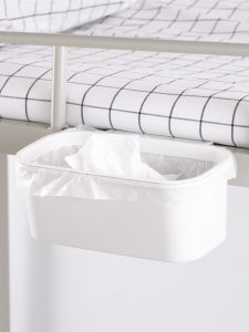 Wall-Mounted Bed Trash Can Dormitory Storage Box round Bucket Shape Plastic No-Cover Design for Home Use Student Dormitory Essential