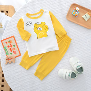 Baby Long Sleeve T-Shirt Pure Cotton Lightweight Summer Air Conditioning Suit Sleepwear for Boys And Girls Single Piece