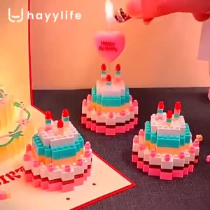 Hayylife Set Blok Puzzle Butiran Kue - Mainan Puzzle Kecil dengan Blok Butiran untuk Latihan Keterampilan Pemecahan Masalah dan Hadiah Ulang Tahun Wanita HL-GCE883