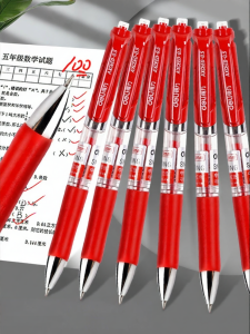 deli | Bút Bi Dùng Nước Mực Đỏ Có Thể Nhấn Cho Học Sinh Và Giáo Viên Dùng Để Chấm Bài Và Sửa Sai