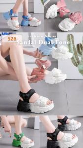 Sandal Gunung Tali Wanita Silang Dual Tone Tebal Sol 5 Cm (526)