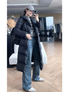 MeiYang Thickened Goose down Jacket Long Hooded Outerwear Warm Elegant Commute Style Standard Fit White Goose Feather Fill