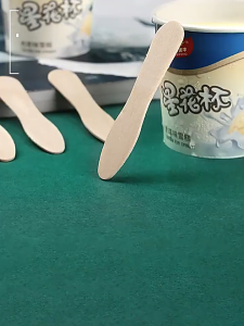 120pcs Individually Wrapped Wooden Ice Cream Spoon 7.5CM Mini Disposable Wood Spoon