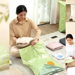 Vacuum Compression Bag ECOCO Tas Vacuum Serbaguna Travel Kantung Vacum Elektrik Plastik Baju Pakaian