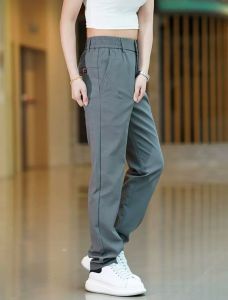 Mens new summer thin sports pants elastic straight loose quick-drying casual pants mens
