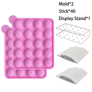 20 Grids Lollipop Mold Cake Pops Mold Chocolate Candy Silicone Mold Pop Lollipop Maker Tool Cake Baking Mold For Handmade Bake