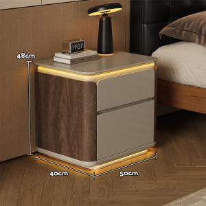 Retro Style Luxurious Nightstand With Light