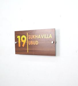 Nomor Rumah Wooden Bahan ACP Huruf UV PRINT GRADASI 15 x 30cm Model 01 Hiasan Dinding