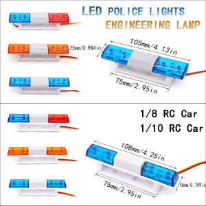 LED Rotating Flashing Police Lights Engineering Lamp CH3 Mode for 1:8 1:10 Tamiya SCX10 D90 Traxxas RC Crawler Car Upgrade Parts