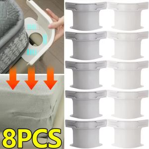 4/8ชิ้นผ้าปูที่นอนที่มองไม่เห็นชุดเครื่องนอนคลิปยึดกันลื่นกันเปลี่ยนผ้าปูที่นอนที่รัดมุมคลิปยึดอเนกประสงค์สำหรับบ้าน