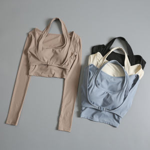 Professional High-Feel Padded Yoga Shirt for Spring Autumn Long Sleeve