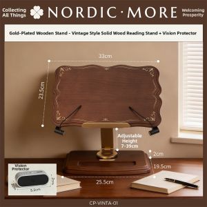 NORDIC MORE | Retro Style Wooden Bookstand Rotatable Adjustable