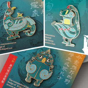 Đèn Hình Chim Sứ Đồng Bắc Kinh Bảo Tàng Trung Hoa Cổ Điển Hộp Kẹp Tủ Lạnh Huy Hiệu Quà Tặng Kỷ Niệm