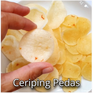 Ceriping Pedas Opak Singkong Koin Mentah Tela Pedas Manis Keripik Opak Cemilan Madura