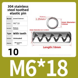 POWER&STRONG | Stainless Steel Elastic Pin Cylindrical Pin Positioning Pin Open Pin Shaft Spring Clip Pin with Teeth