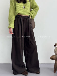 High Waist Wide Leg Pants Womens Style Casual Woolen Straight Leg Trousers Loose Fit Autumn Season Fashion Sensation