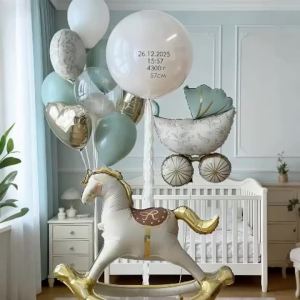 Bóng Bay Hình Ngựa Trojan & Xe Đẩy Em Bé Bóng Bay Hình Đám Mây Dùng Trang Trí Sinh Nhật Đám Cưới Tiết Lộ Giới Tính Bé Chủ Đề Hoạt Hình Động Vật
