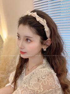 Fairy Pearl Butterfly Knot Diamond Headband High Face Slimming Summer Anti-Aging Hair Clip Sweet Style Fresh Outing