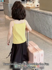 SOFTHOME 20 Inch Childrens Luggage with Cup Holder 6 Wheels Ride-on Suitcase with Hooks with Pedal Kids Luggage
