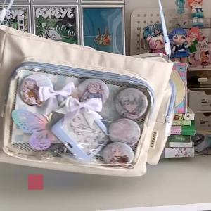 Japan Style Shoulder Crossbody Bag Large Capacity Transparent JK Sweet Girls Anime Tote Bag Women School Satchel Messenger Bag