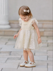 babylove | Summer Girl Baby Butterfly Embroidered Tulle Dress Sweet Fluffy Style Puff Sleeves