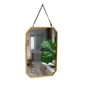 Nordic Style Iron Art Rectangular Wall Mounted Mirror Bathroom Dormitory Mirror Washbasin Makeup Mirror Home Decorative Mirror
