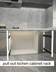 kitchen cabinet pull out dish & bowl rack / multi-function pull out basket / almari tarik rail rak dapur