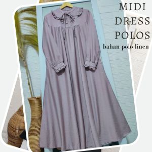 MIDI DRESS POLO LINEN SILK / MIDI DRESS MAXI BRUKAT MALIKA / DRESS LEBARAN 2023