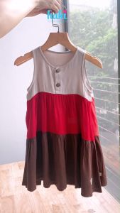 Váy bé gái 3 tầng color block HK518 đầm bé gái váy mùa hè cho bé gái váy hè đầm thiết kế cho bé 10-27kg