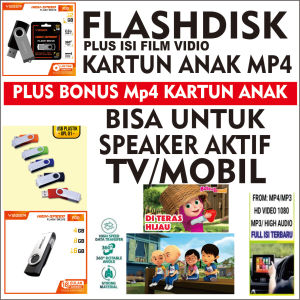 Flashdisk 16 gb+otg plus bonus Mp4 kartun anak anak dan belajar anak flashdisk bisa cod