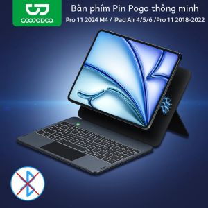Bao Da Bàn Phím GOOJODOQ Magic Dành Cho iPad Pro 11 2024 iPad Air 4 5 6 Với Kết Nối Trực Tiếp Thông Minh Bằng Chân Pogo Bàn Di Chuột Đa Điểm Phong Cách Doanh Nhân Chất Liệu Da