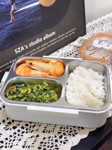 304 Food Grade Stainless Steel Insulated Lunch Box with Lid Portable Leakproof Thermal Bento Food Storage Container