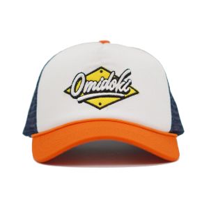 Omidoki Topi Jaring Pria Orange Putih Navy Trucker Hat