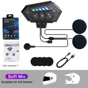 Motorcycle Helmet Headset BT12-2x Bluetooth Voice Assistant Handsfree Call Moto Earphone with Noise Reduction And Ambient Light