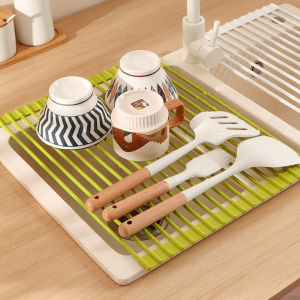 Giá Để Đồ Nhà Bếp Bằng Silicon Có Thể Gập Lại Giá Để Đồ Rửa Bát Giá Để Đồ Đựng Bát Đĩa Túi Vải Đựng Đồ Dùng Nhà Bếp