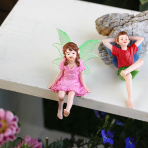 2pcs Couples Looking Up at the Starry Sky Flower Fairy Valentines Day Gift Creative Outdoor Garden Bonsai Decoration Ornament