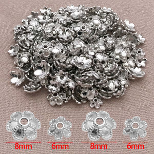 Mix 20pcs 18K copper plated real golden thick silvery platinum six leaf grass flower hat DIY jewelry making fashion accessories