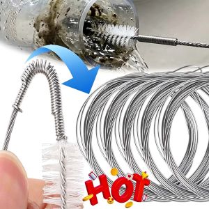 1.5-6M Foldable Car Drain Cleaner Pipe Cleaning and Coil Cleaning Kit Long Handled Sunroof Drain Cleaner Brush Drain Accessory