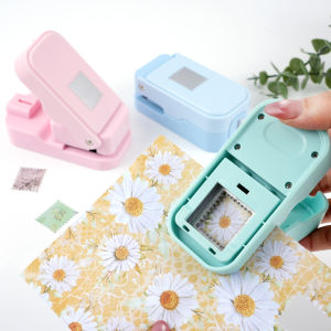 Postage Stamp Edge Paper Punch for Junk Journal & ScrapbookingColor Stackable Craft Punches with Cutout Design for Card Making
